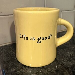 Life Is Good Sunny Yellow Mug